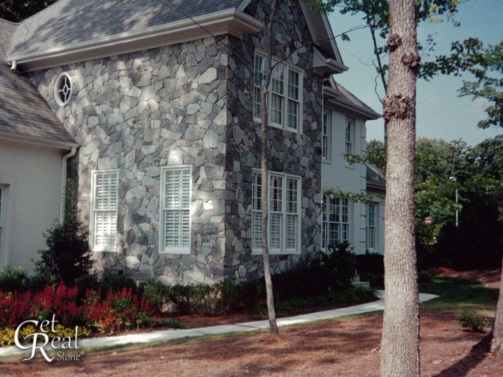 Blend of Dove Gray & Midnight Blue Hand-Split Thin Wallstone
